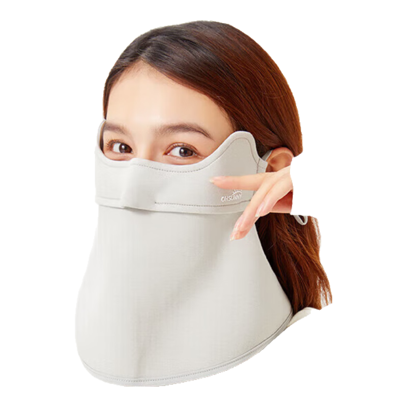 OhSunny保暖口罩面罩女防寒加长护颈透气防风 SNF2T082 冷霜灰 M 