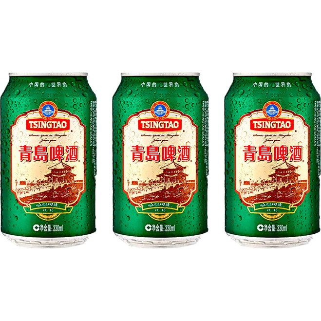 青岛啤酒（TsingTao）青岛啤酒博物馆栈桥风光11度330ml*3经典黄啤酒 尝鲜装精酿鲜啤