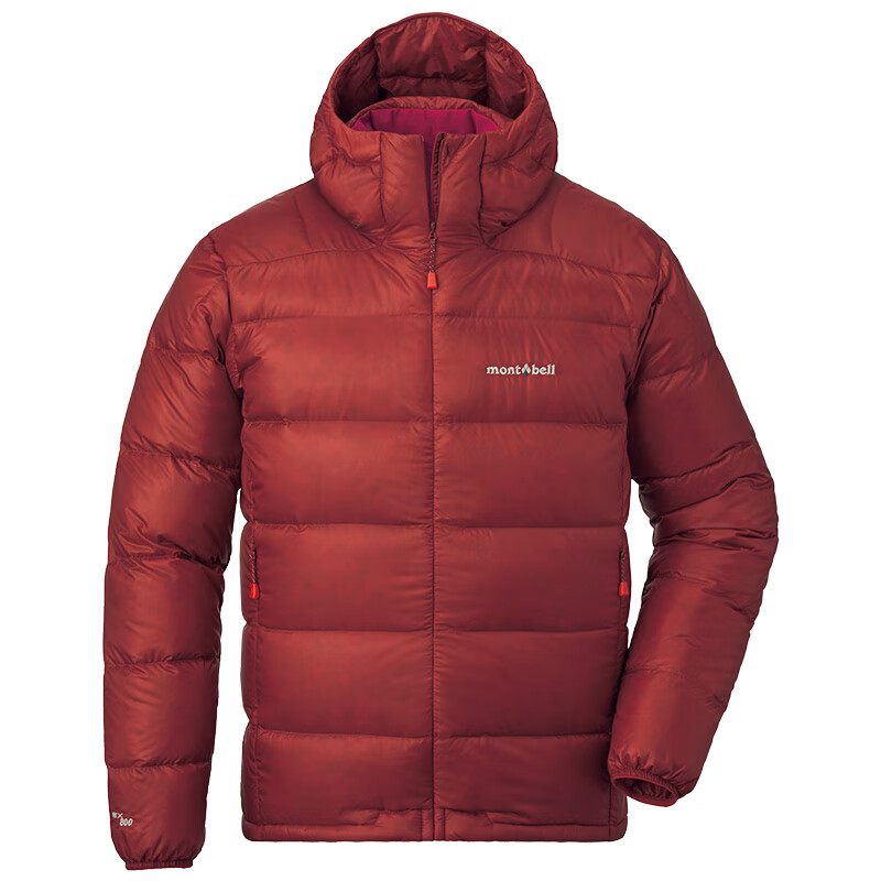 mont·bell日本戶外秋冬季羽絨服男保暖連帽短款鵝絨服外衣反季 PAPRI辣椒紅1101606 S 165