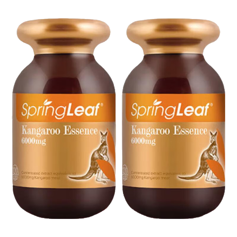 绿芙（Springleaf）澳洲进口 袋鼠精胶囊  男士雄风活力护肝补肾熬夜玛卡奶蓟草 【提升耐力】红袋鼠精120粒*2瓶