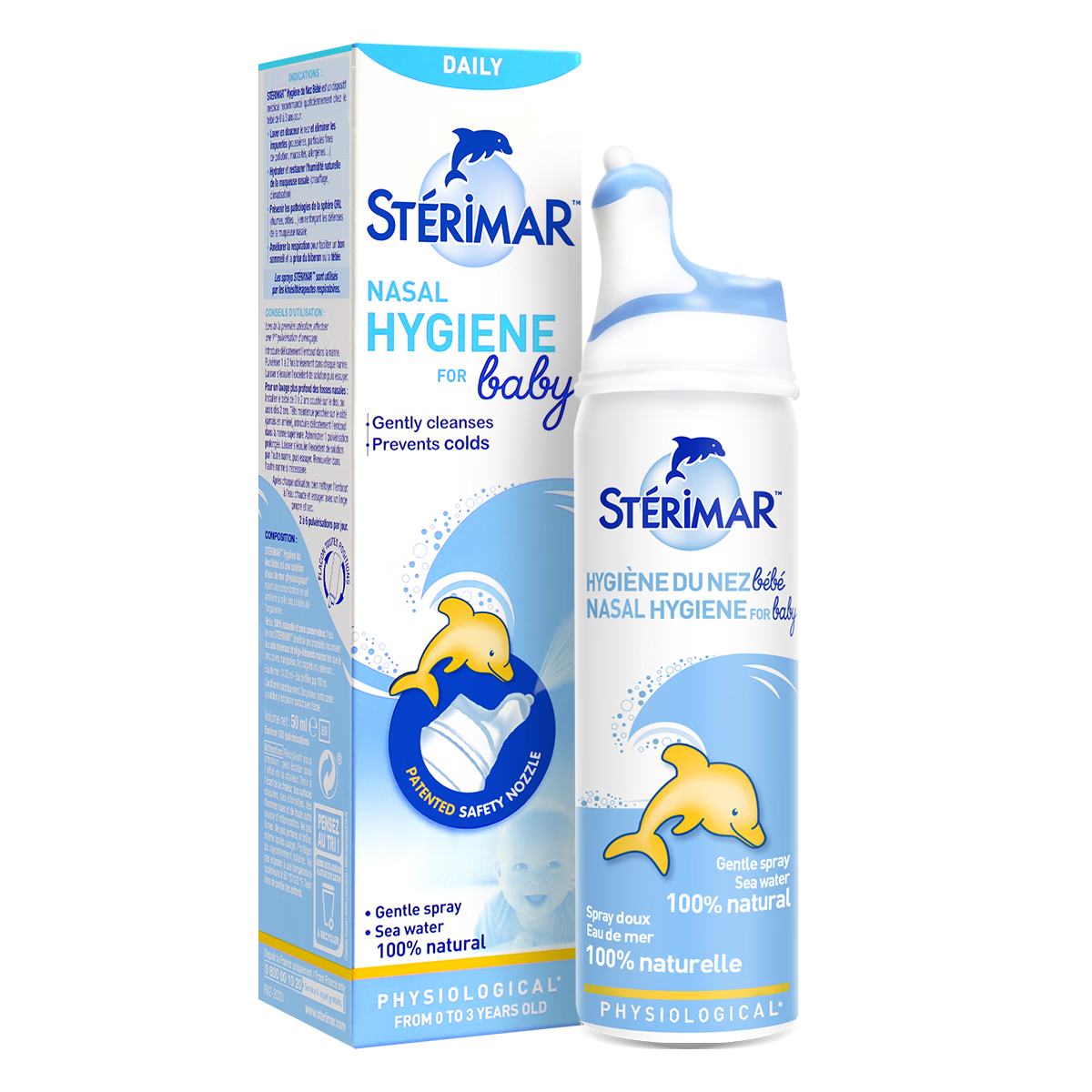sterimar【26年3月底】小海豚生理盐水鼻腔护理喷雾鼻喷0-3岁婴儿50ml