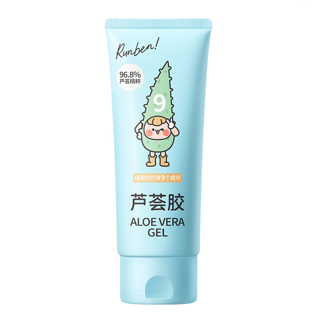 润本【优选】芦荟胶儿童专用保湿温和舒缓晒后男女军训学生100g 100ml 1支