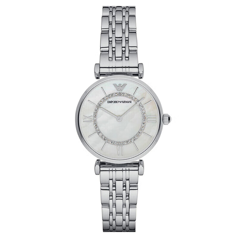 阿玛尼（Emporio Armani)满天星手表摩天轮 钢质表带女士经典时尚休闲石英腕表 AR1908 七夕情人节礼物送女友