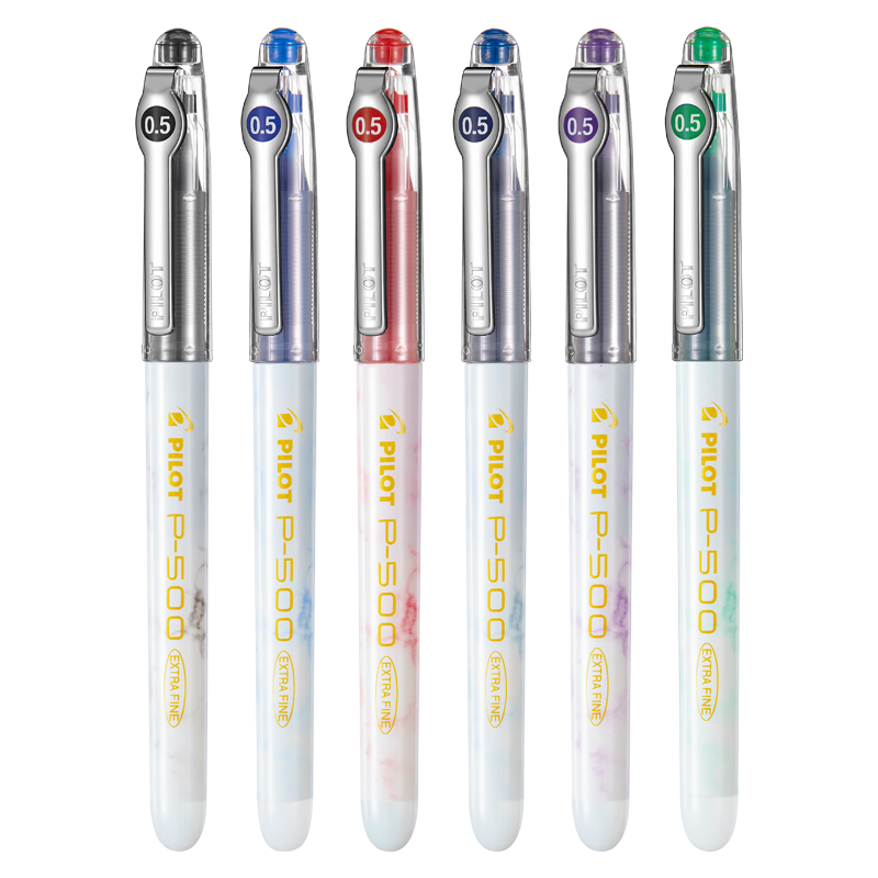 百樂(lè)（PILOT）P500金標(biāo)系列考試專用中性筆0.5mm學(xué)生用大容量黑藍(lán)紅刷題水筆 【刷題推薦】黑色3支
