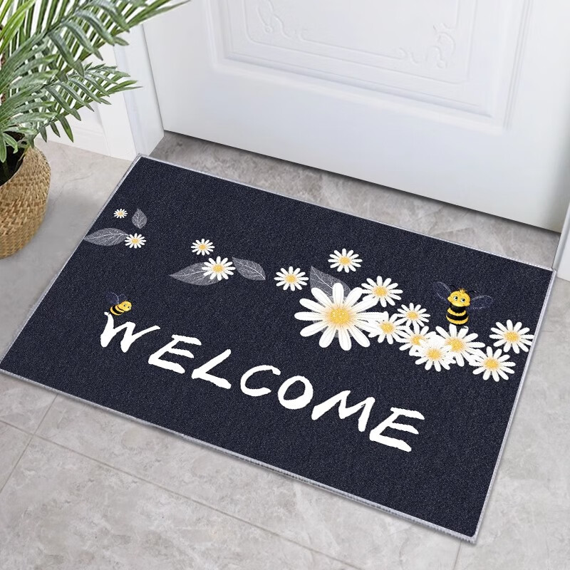 季象入户门地垫家用进门防滑垫子玄关门口脚垫免洗轻奢简约门垫可定制 Wellcome招财猫 50X80 cm