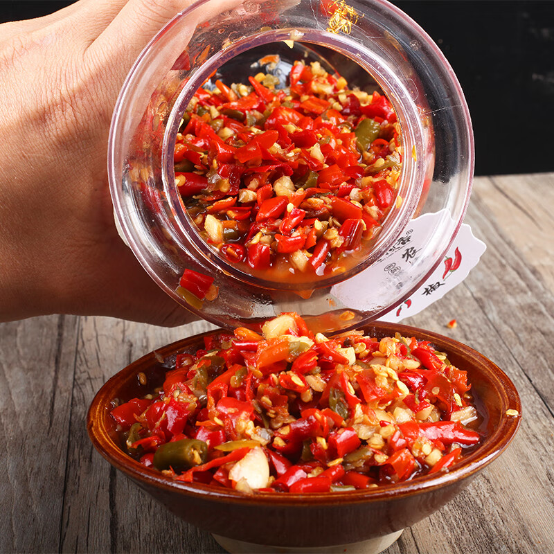 羽芝曼贵州特产农家手工蒜蓉剁椒酱无油正宗青红双椒酱特辣下饭菜辣椒