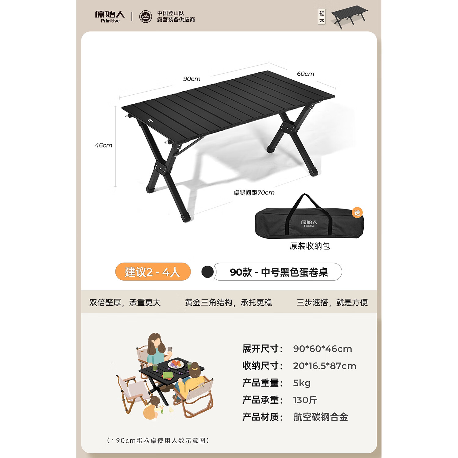 ԭʼ�˻��⵰������Яʽ�۵���Ұ������¶Ӫװ����ƷҰ��ҰӪ��װ 90��ĥɰ�ڵ�������2-4�ˡ�