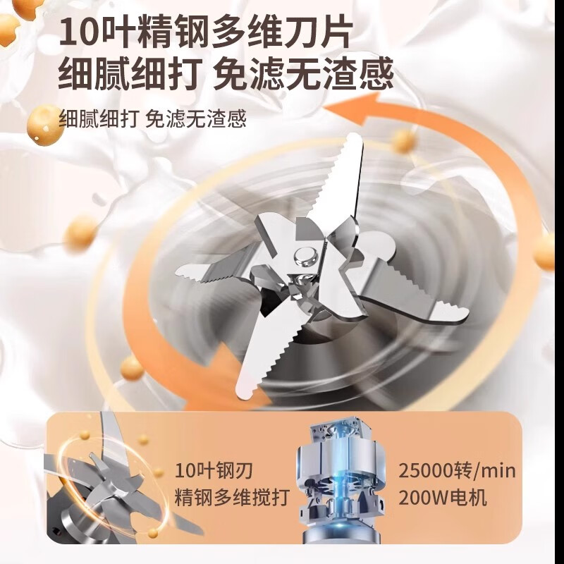 格明家用破壁豆浆机迷你小型多功能 月光白1200ml+炖盅茶滤【店长推荐】