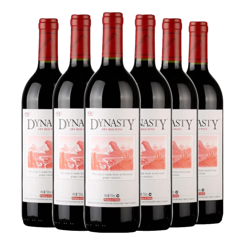 王朝（DYNASTY）津禧干紅葡萄酒老皇朝國產(chǎn)紅酒12度微醺佐餐口糧酒節(jié)日送禮自飲 750ml*6整箱超劃算