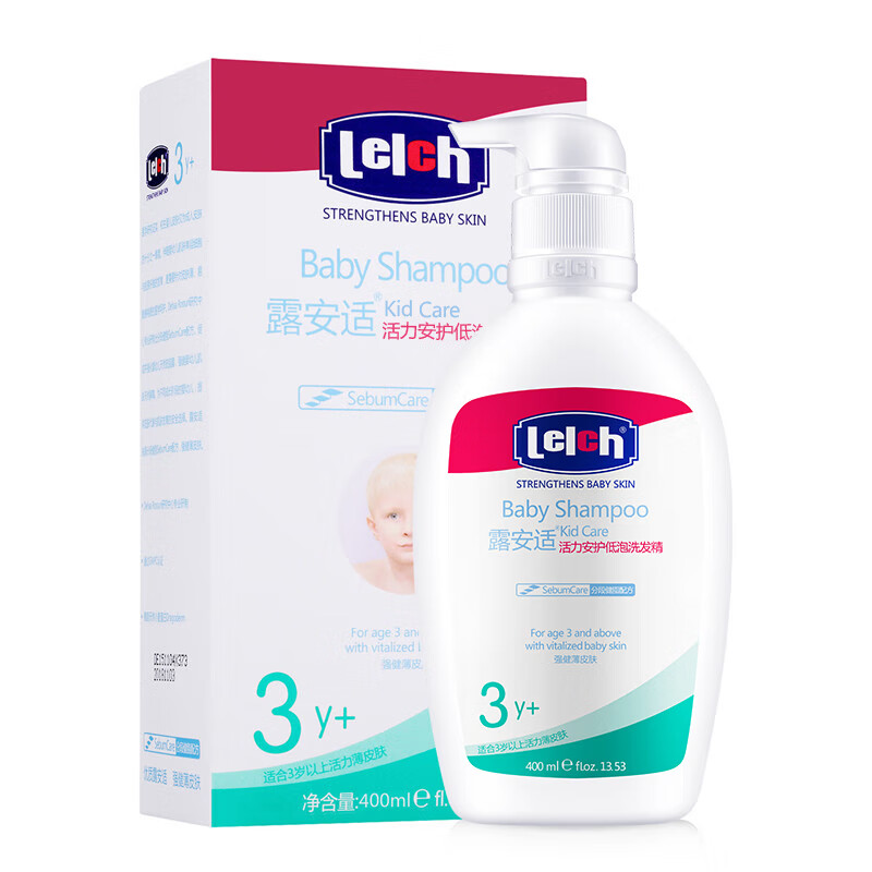 露安适（Lelch）活力安护低泡 儿童洗发水 沐浴露 温和不刺激 3岁以上适用 低泡洗发水 3岁以上 400ml