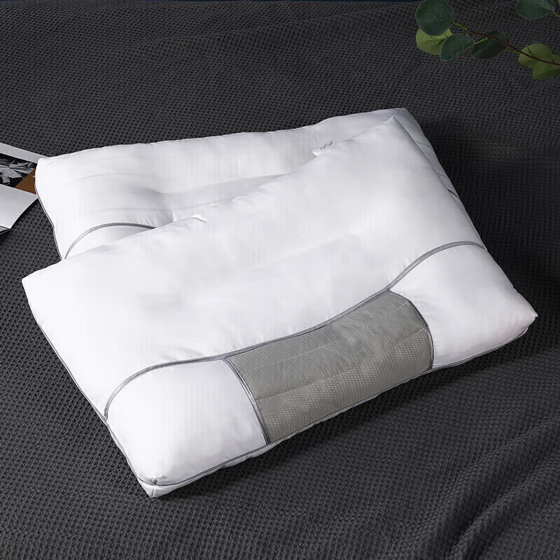 水星家纺枕头枕芯颈椎枕决明子枕头成人枕芯一对装升级全棉抗菌74*48cm