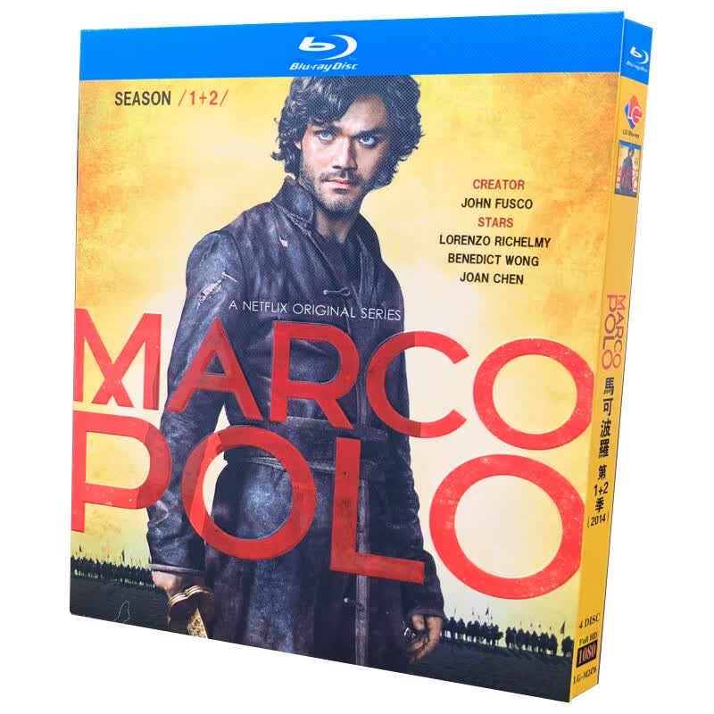 bd蓝光碟 高清美剧 马可波罗 1-2季 marco polo 4碟盒装 2014版