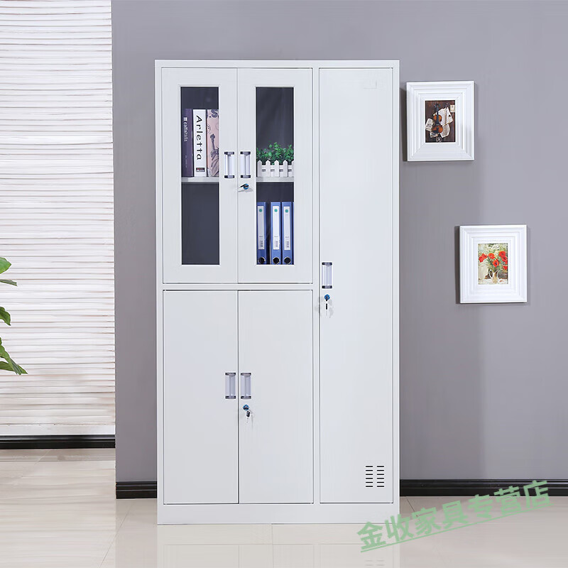 陌清茗钢制五门更衣柜职工衣柜员工柜办公室玻璃更衣柜带锁文件柜铁皮