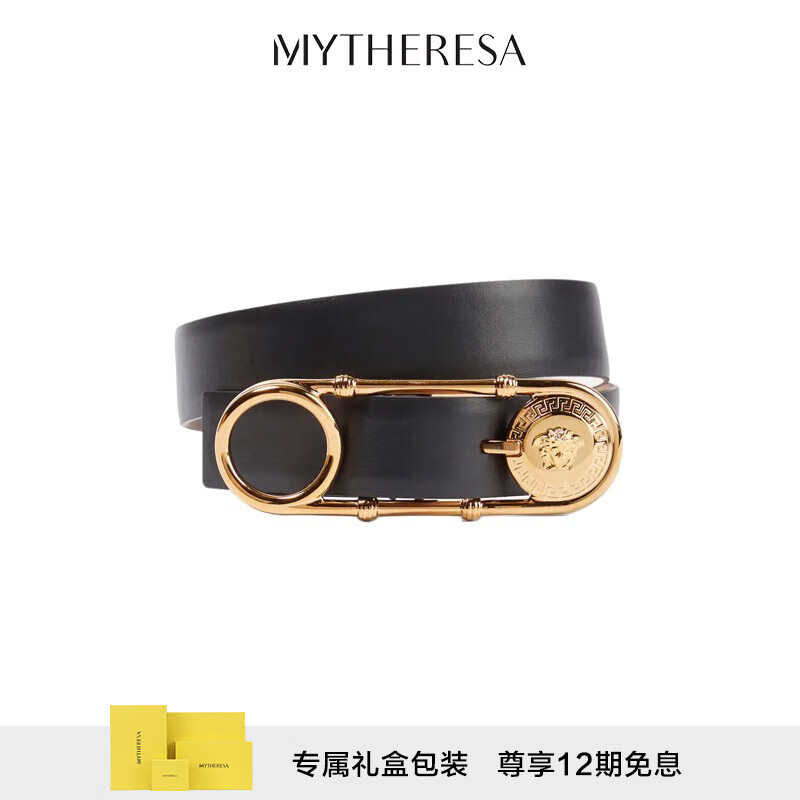 versace     safety pin皮革腰带奢侈品潮牌p00748186 黑色 70cm