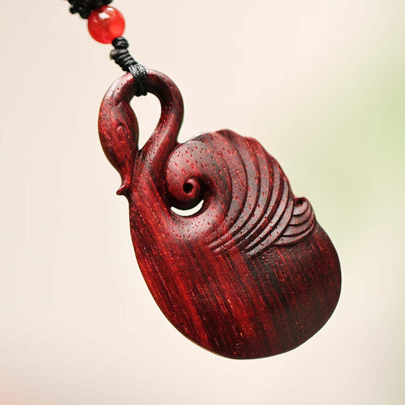 妙聚福 印度木天鹅情侣吊坠  木质 刻字挂件 情侣款 单个