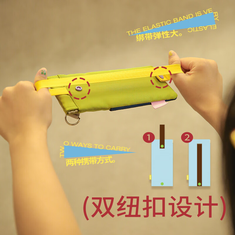 never弹簧口收纳笔袋秒开口高颜值ins风女生2024新款小众不撞款防丢学生 蓝岩