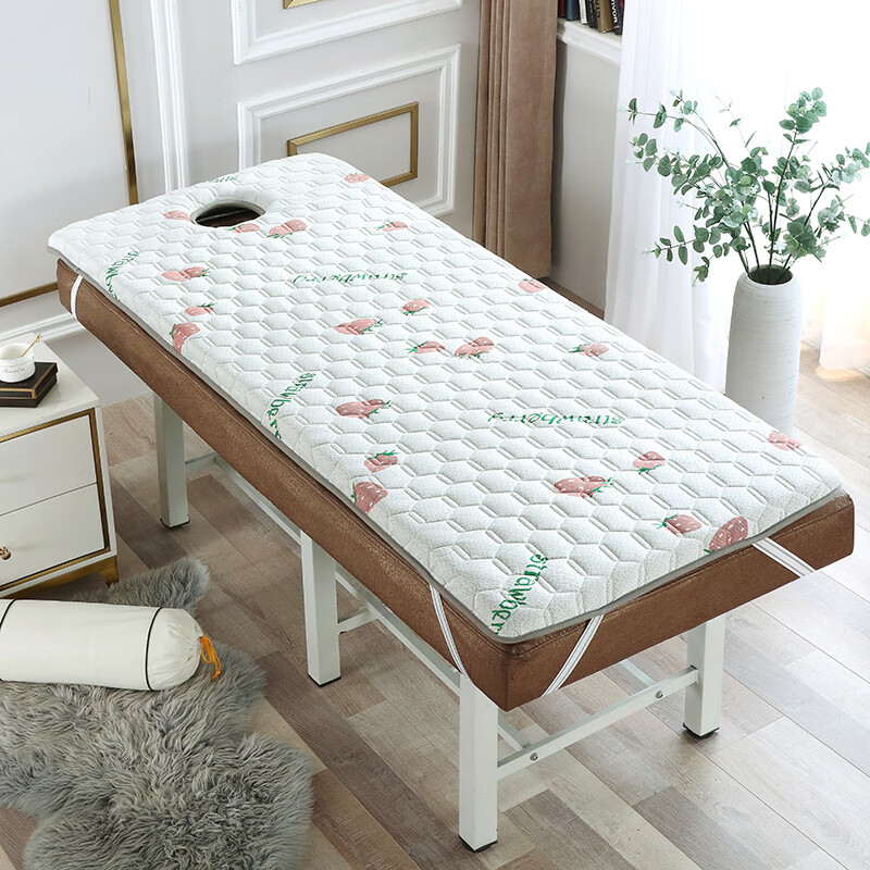 院床垫乳胶床垫子软硬适中推拿按摩理疗垫可折 针织草莓3公分乳胶款