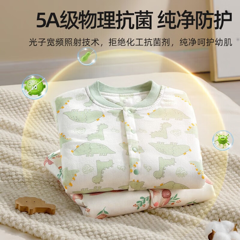 贝肽斯儿童衣服冬季纯棉宝宝连体衣智能恒温长袖睡衣新生儿哈衣 森林聚会-中开 80cm