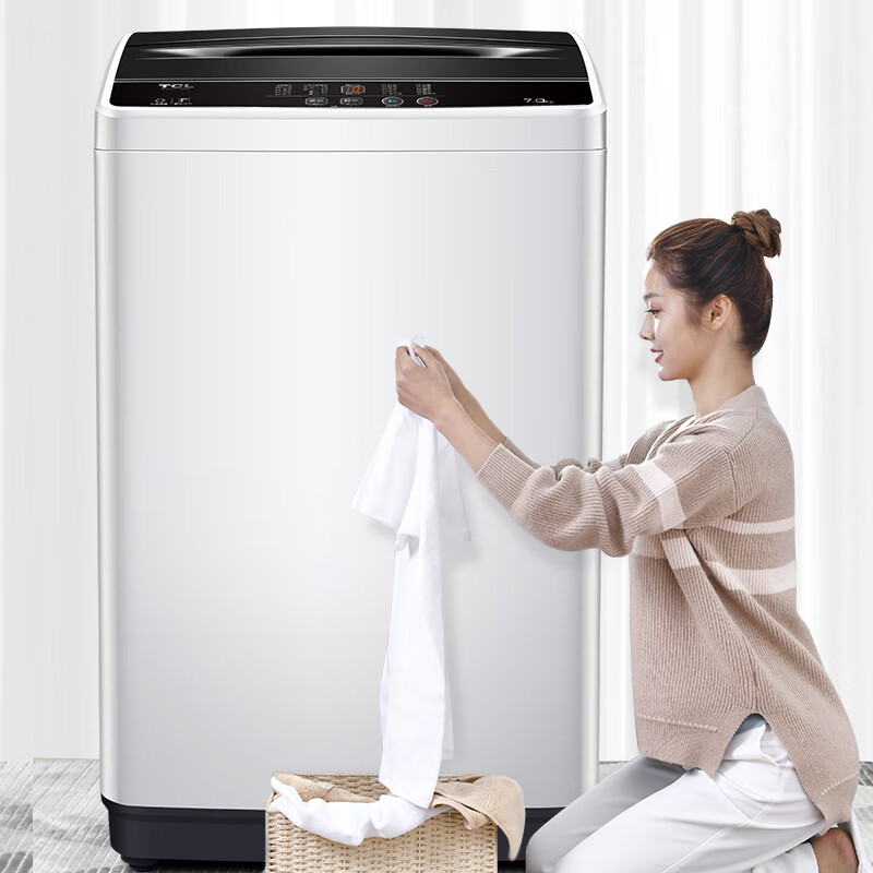 tcl7kg便捷小型洗衣机全自动 内凸式蜂巢结构内桶 快速洗 桶风干自 款