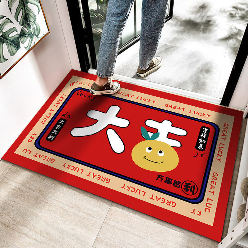 季象入户门地垫家用进门防滑垫子玄关门口脚垫免洗轻奢简约门垫可定制 大吉大利 40x60 cm
