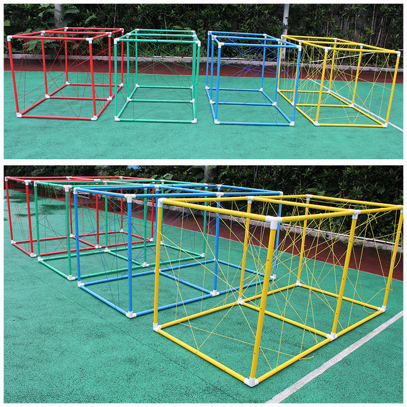 钢颜穿越电网趣味运动会拓展道具幼儿园感统训练儿童手眼协调游戏器材