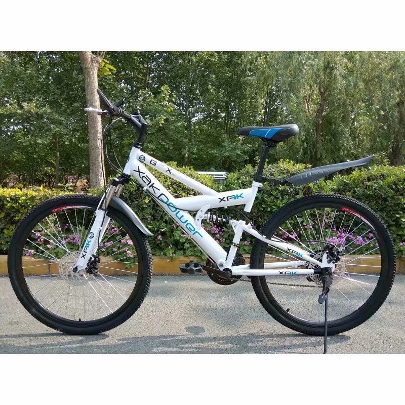 泊威尔皮娜自行车山地车双碟刹双减震带后座可以带人变速学生赛车单车