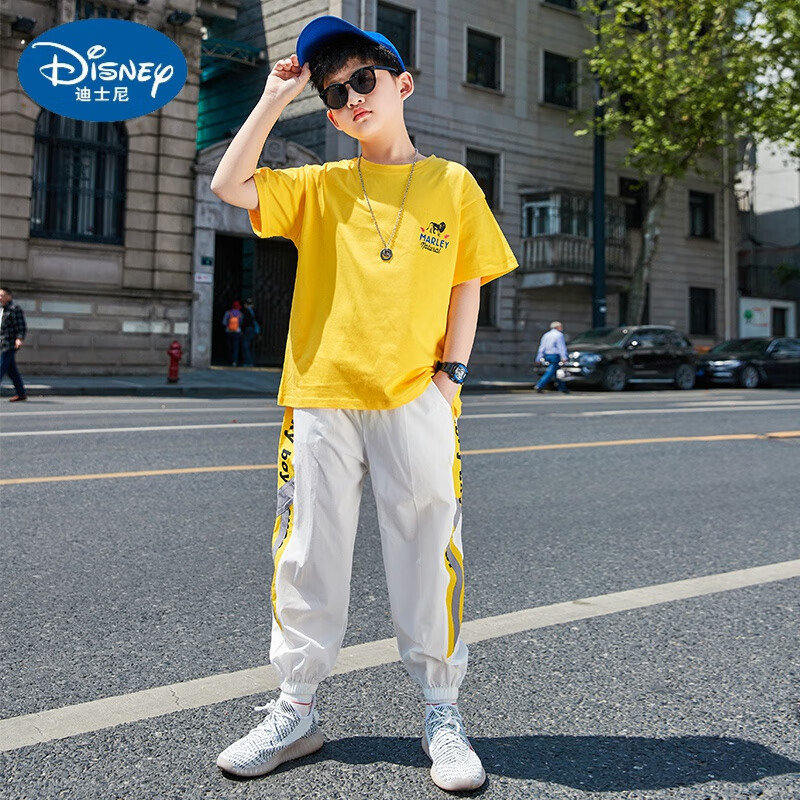 disney迪士尼男童休闲套装9十10中大童男装夏装11小男孩13装帅气衣服