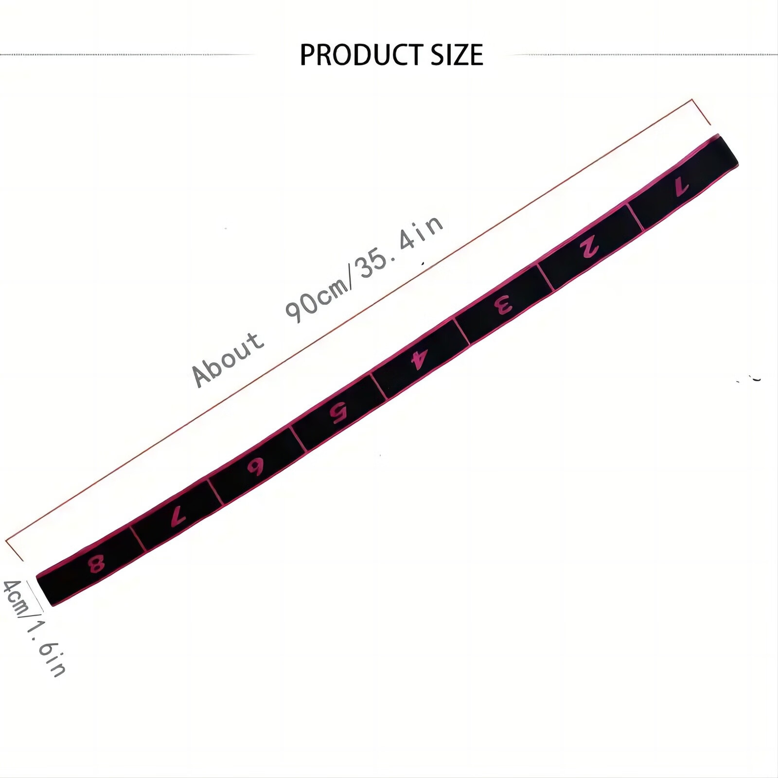 瑜伽伸展带数字分段舞蹈塑型美体弹力绳体位训练辅助阻力拉伸 红色【8格】