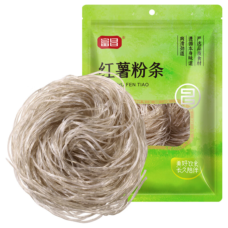 富昌红薯粉条 虾皮干贝 响铃卷豆皮火锅扇贝粉丝 酸辣粉 方便速食干货 红薯粉条1000g（500g*2）