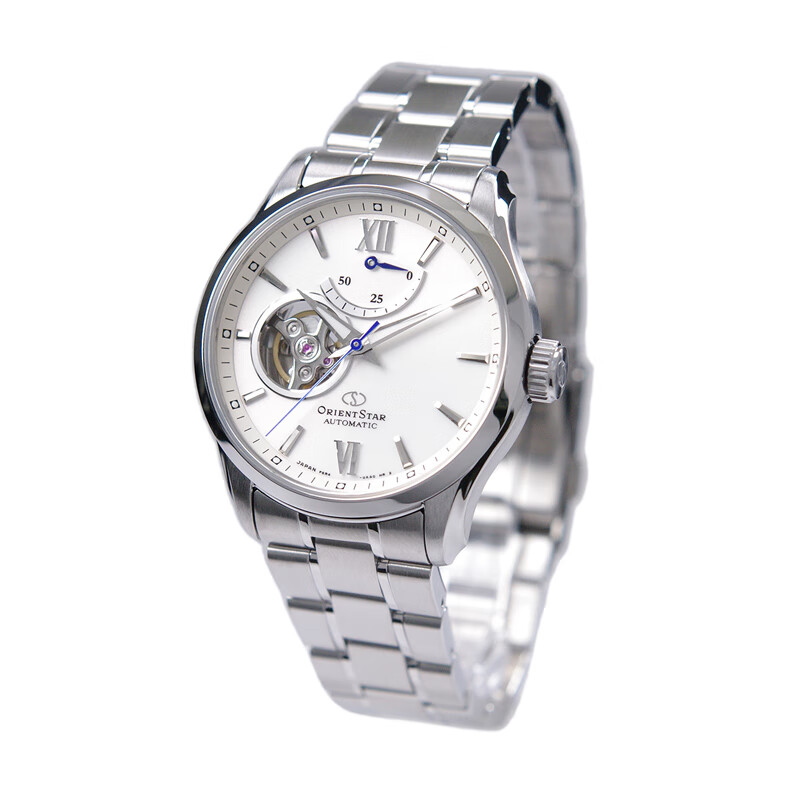 东方双狮(orient)东方之星手表机械自动半骨架白色re-at0003s男士手表