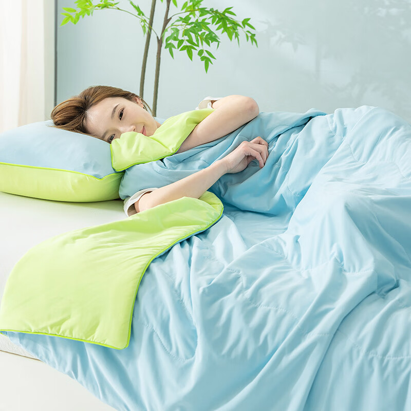 天蓝 草绿 200230cma类可机洗冷感被夏天