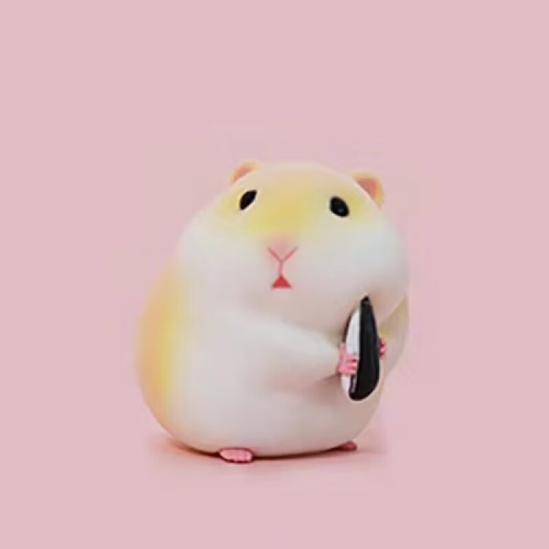 吃货小仓鼠植绒公仔可爱儿玩具哈姆太郎老鼠汽车桌面摆件 黄色鼠瓜子