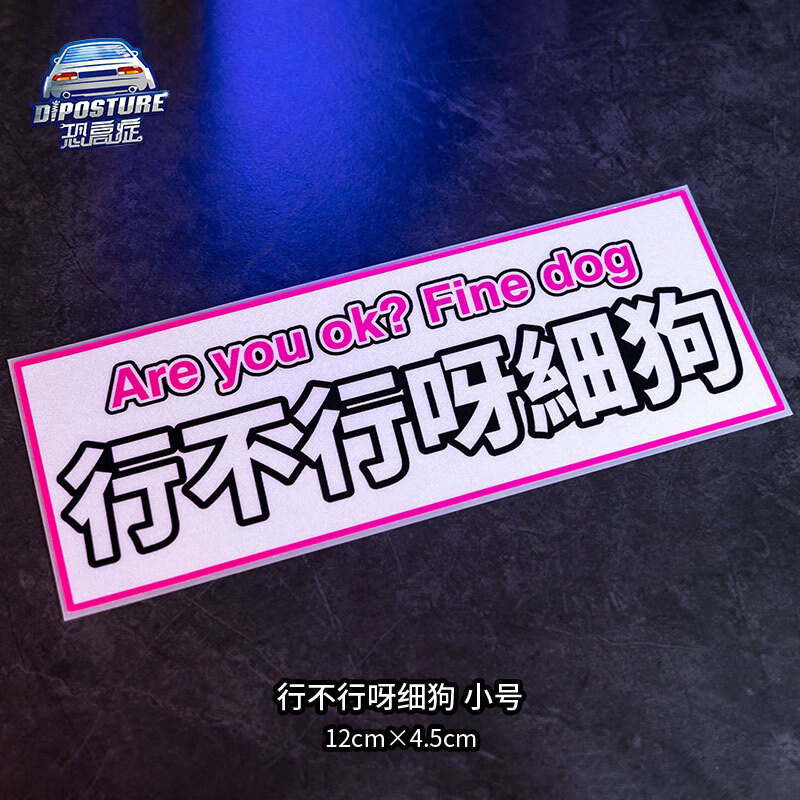 修衡行不行呀细狗汽车贴纸个性创意文字车贴电动车摩托车身贴反光装饰