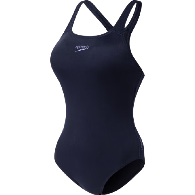 速比濤（Speedo）泳衣女專業(yè)游泳健身訓(xùn)練溫泉度假純色防曬抗氯連體泳衣 深藍(lán)色 40