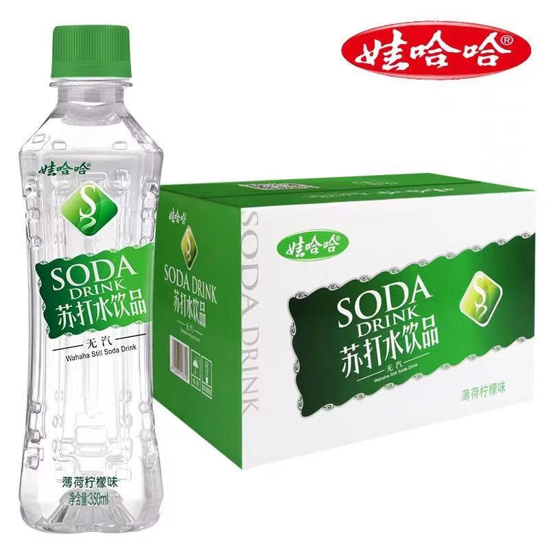 娃哈哈蘇打水整箱24瓶裝哇哈哈天然打水弱堿性水備孕微甜味350ml 微甜味350ml*6瓶