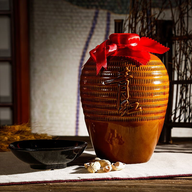 茗仟青红牌 福建特产福州青红酒月子酒六年陈酿3斤坛装 红粬糯米黄酒