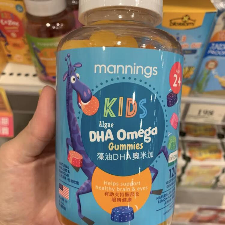 万宁（mannings）澳门万宁 儿童藻油DHA软糖120粒 果味