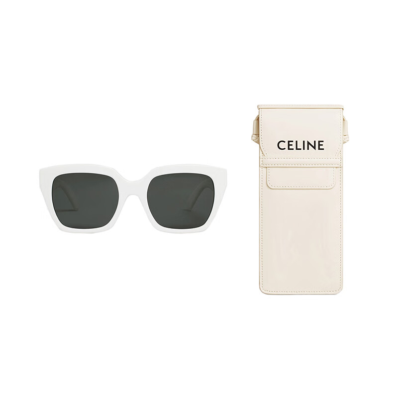 赛琳（CELINE）MONOCHROMS 03系列 女士烟灰色镜片白色醋酸酯镜框4S198CPLB.01BC