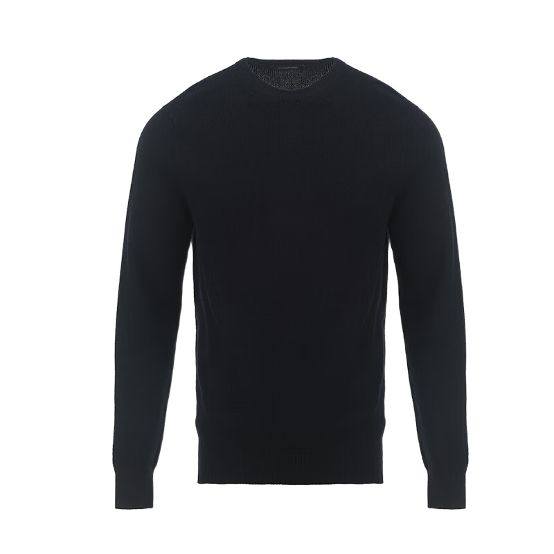 杰尼亞（Zegna）男士微彈圓領套頭針織衫休閑百搭毛衣UTY70110 深藍 50 (M)