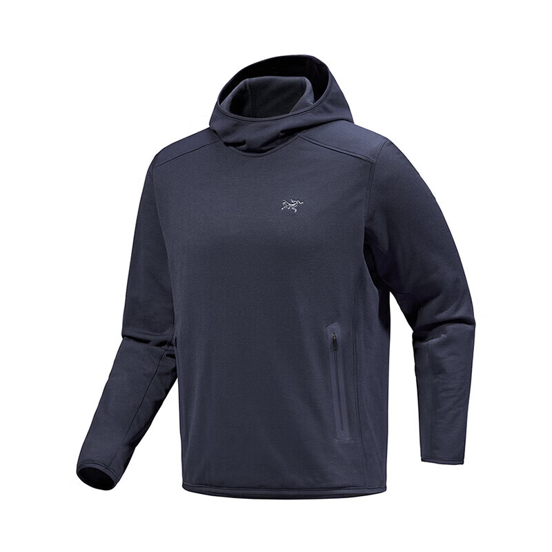 始祖鸟（ARC’TERYX）男士抓绒卫衣 Kyanite Pullover 舒适透气轻便秋冬保暖连帽套头衫 深蓝色 Black Sapphire XS