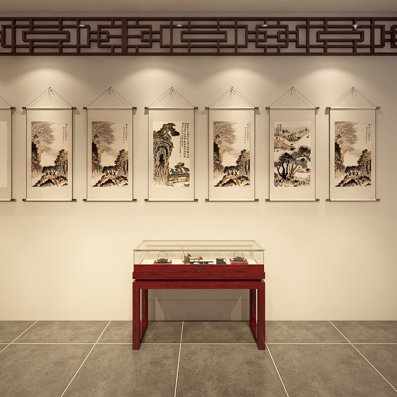 夜驰实木中式复古珠宝博物馆文玩古董首饰展玉器玻璃饰品展示台 100*