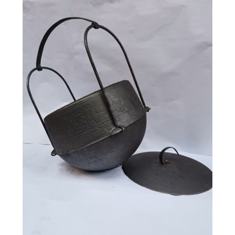 山头林村生铁煮饭鼎锅吊罐老式鼎罐煮饭土鼎锅铁罐顶罐生铁鼎锅传统