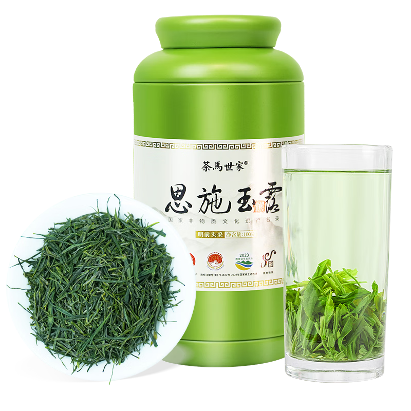 茶马世家2025新茶 恩施玉露明前特级开园头采湖北特产蒸青绿茶 明前特级100g 100g*1罐