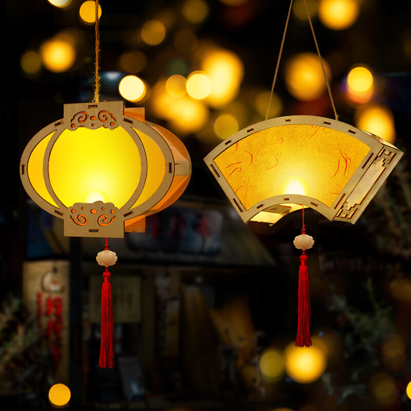 勋狸粑元宵节花灯蜡烛老式蜡烛灯笼怀旧传统春节元宵节庆灯笼小学生