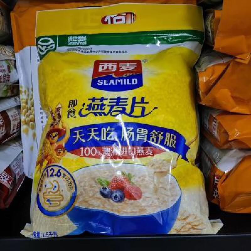 7月新日期进口澳洲西麦即食燕麦片1500g袋装 免煮即食原味代 1500g