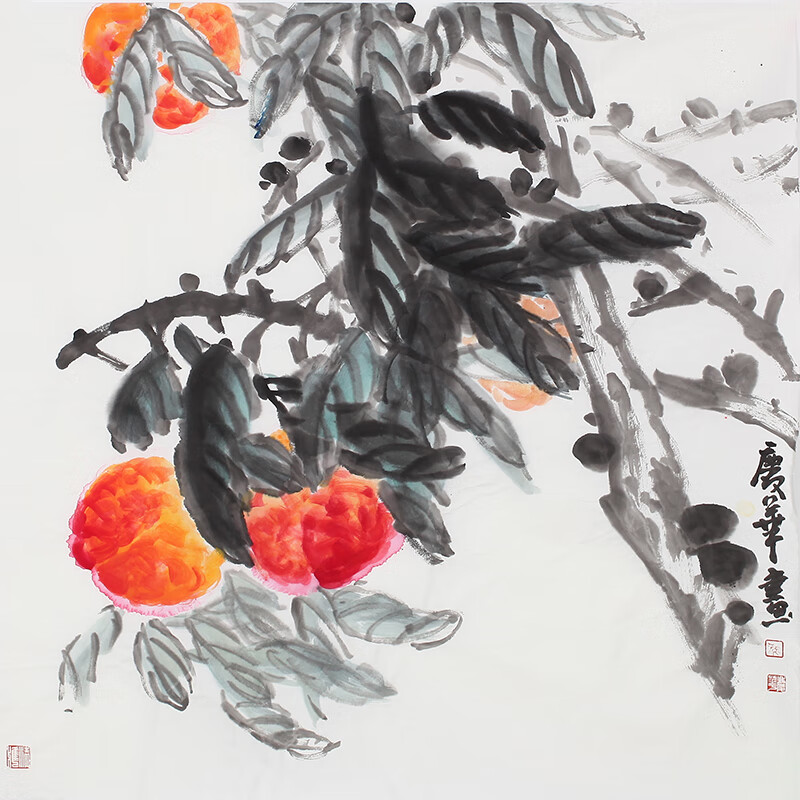 孙庆华《寿》名家纯手绘国画客厅装饰画沙发水墨画字画书画中国画花鸟