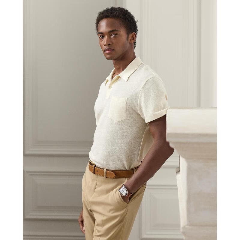 拉夫劳伦(ralph lauren)24新款短袖linen 高端紫标经典商务休闲通勤