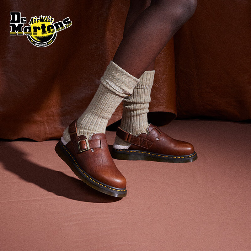 马丁博士（Dr.Martens）Jorge FL男女一脚蹬舒适百搭保暖黑色穆勒勃肯鞋 褐色 39