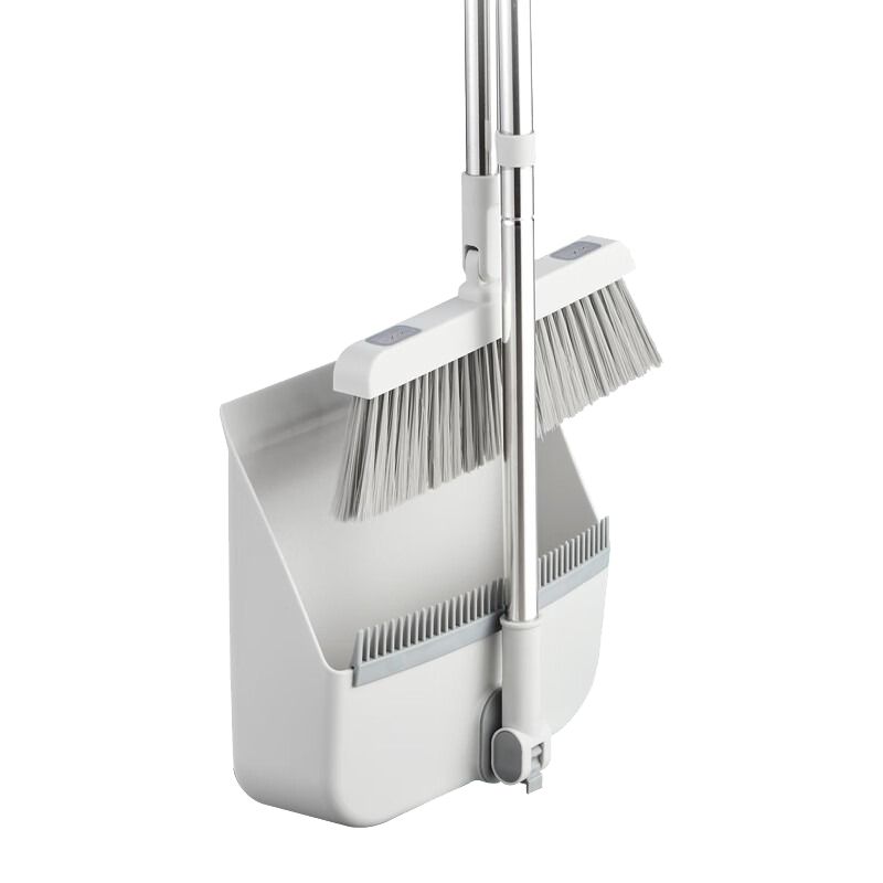 京东京造 扫把簸箕套装防风梳齿型可折叠直立收纳旋转扫帚笤帚畚箕家用扫地