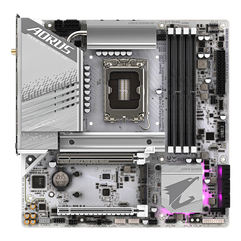 技嘉B660M主板B760M Z790M  AORUS GAMING冰雕小雕电竞雕Z790雕妹魔鹰 Z790M-AORUS-ELITE-AX-ICE冰